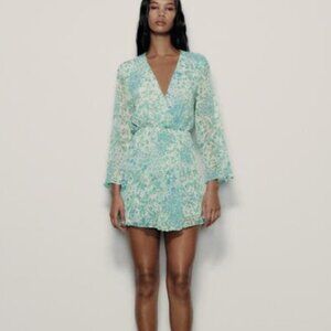ZARA SHORT FLORAL PRINT JUMPSUIT- MEDIUM